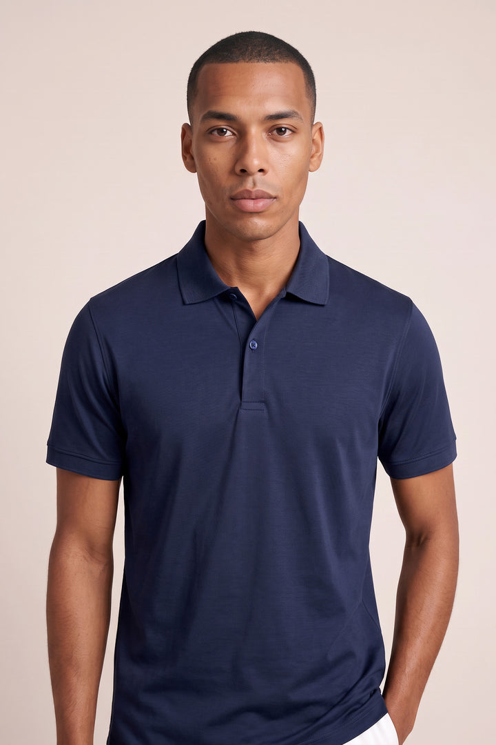 Liquid Cotton Polo - Navy
