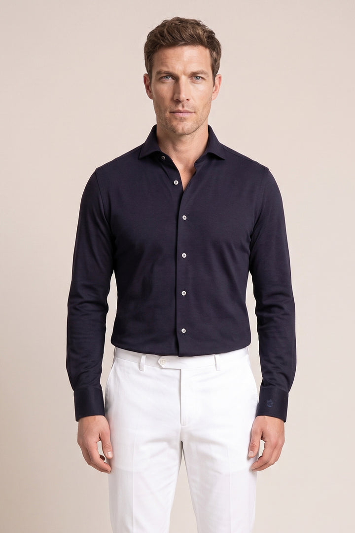Liquid Cotton Overhemd - Navy