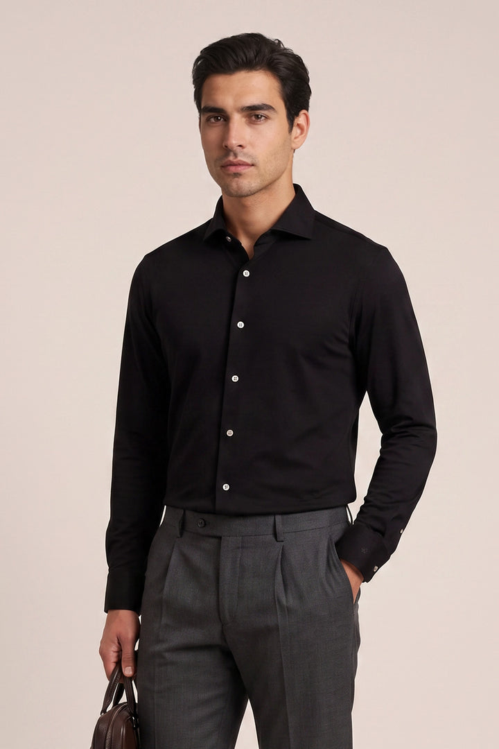 Liquid Cotton Shirt - Black