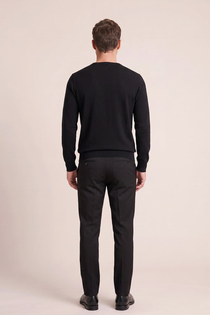 Merino Crew Neck Pullover - Zwart