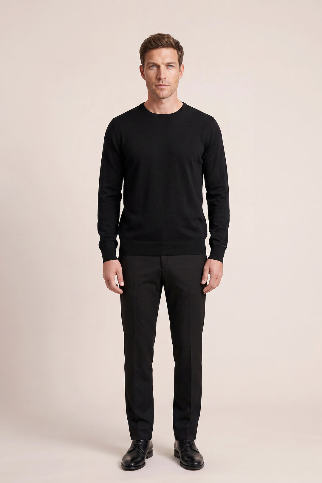 Merino Crew Neck Pullover - Zwart