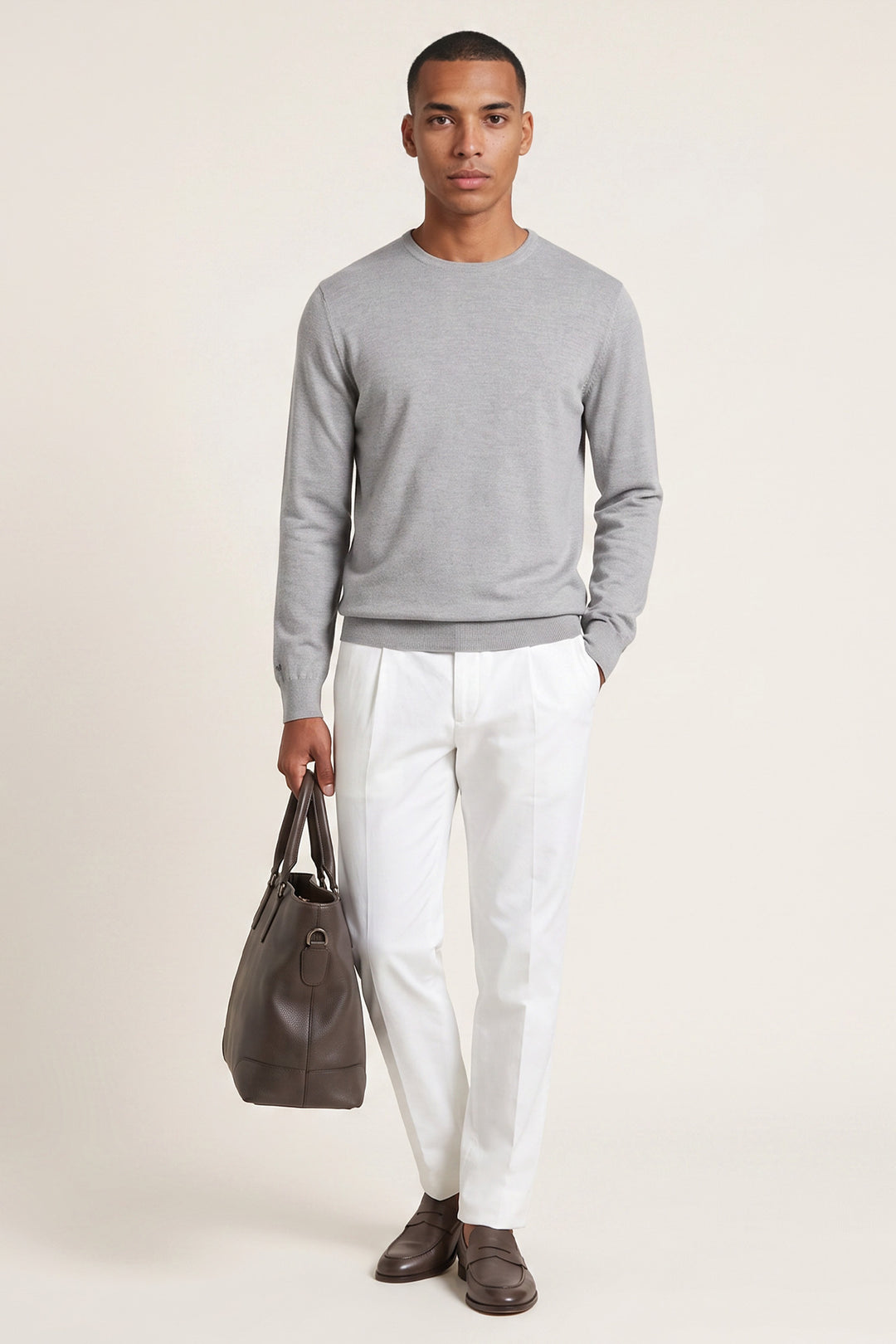 Merino Crew Neck Pullover - Grijs