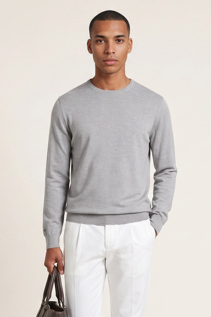 Merino Crew Neck Pullover - Grijs