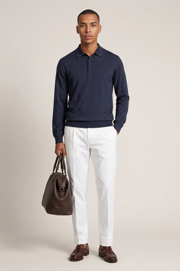 Merino Longsleeve Pullover - Navy