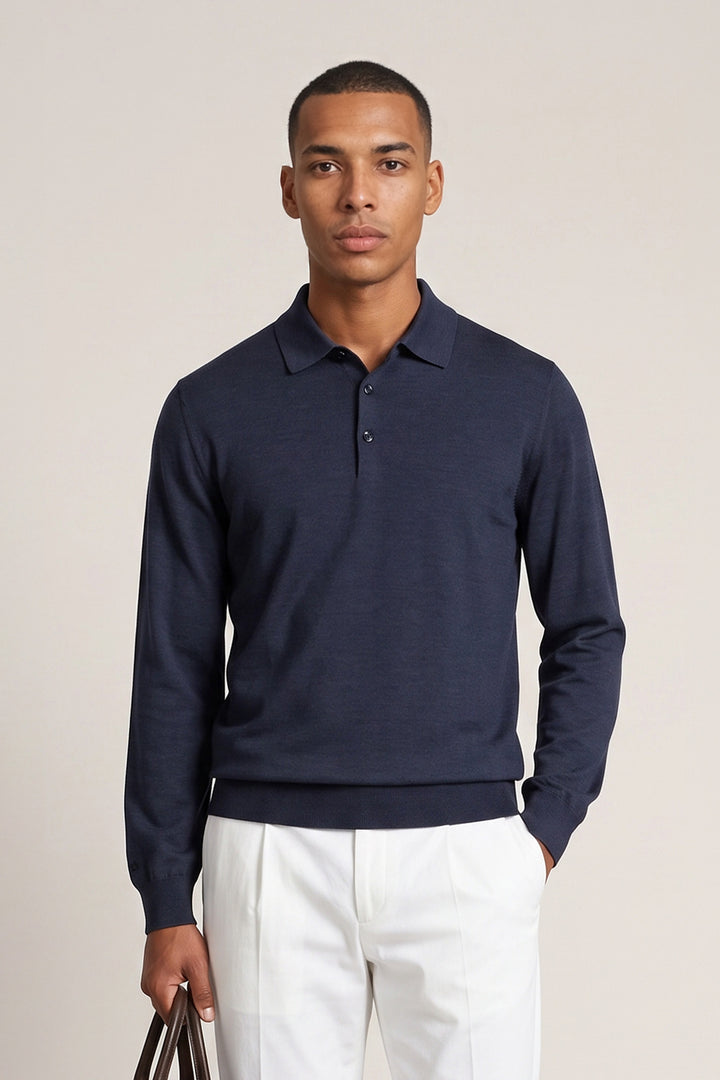 Merino Longsleeve Pullover - Navy