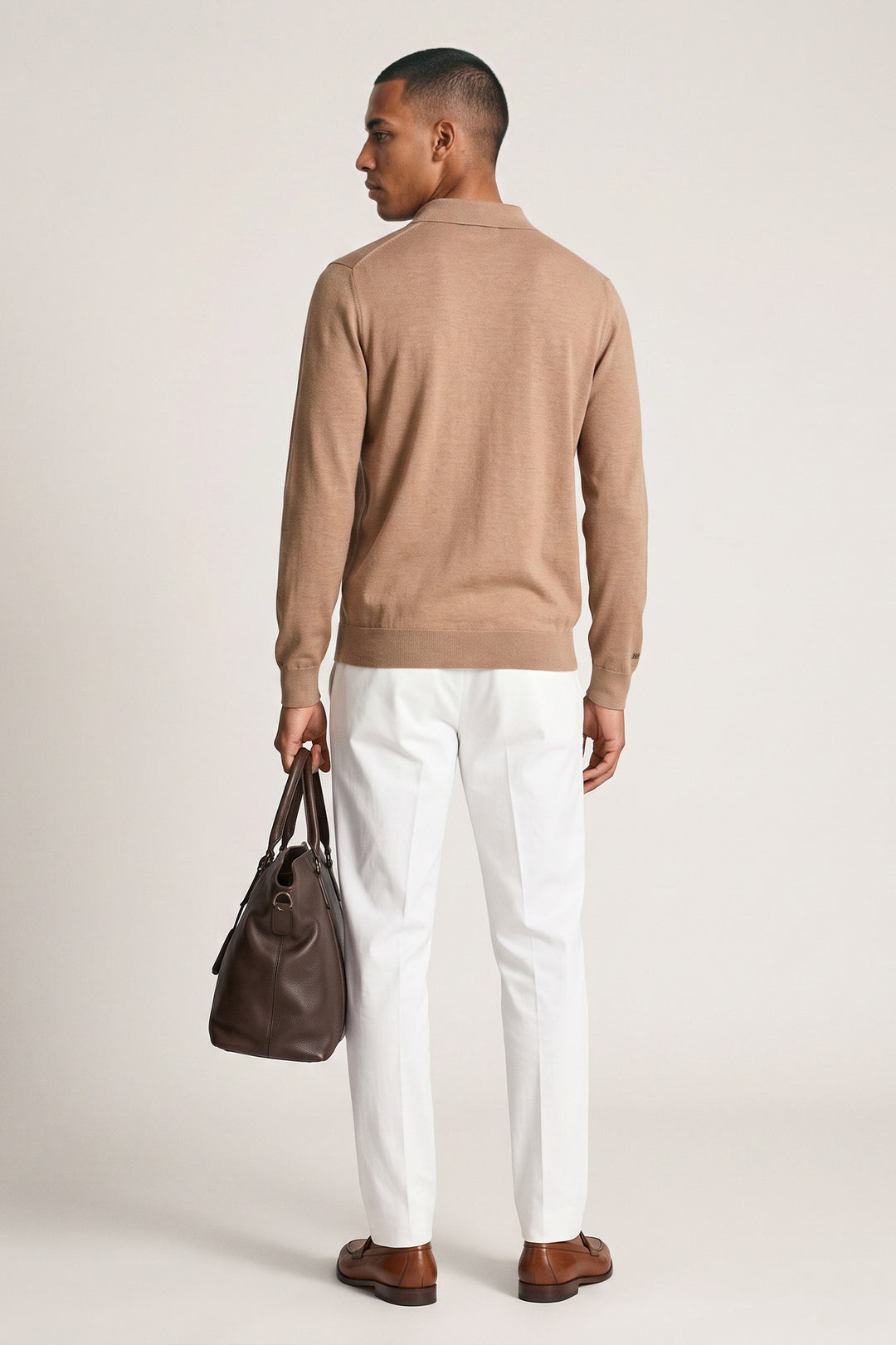 Merino Long Sleeve Pullover - Beige