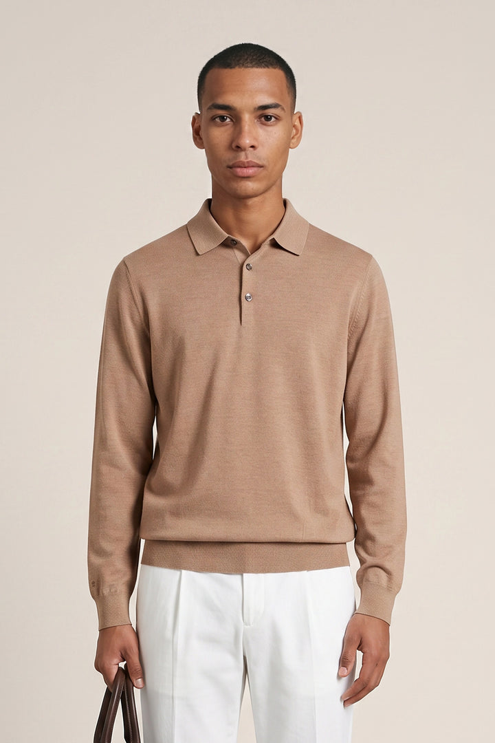 Merino Long Sleeve Pullover - Beige