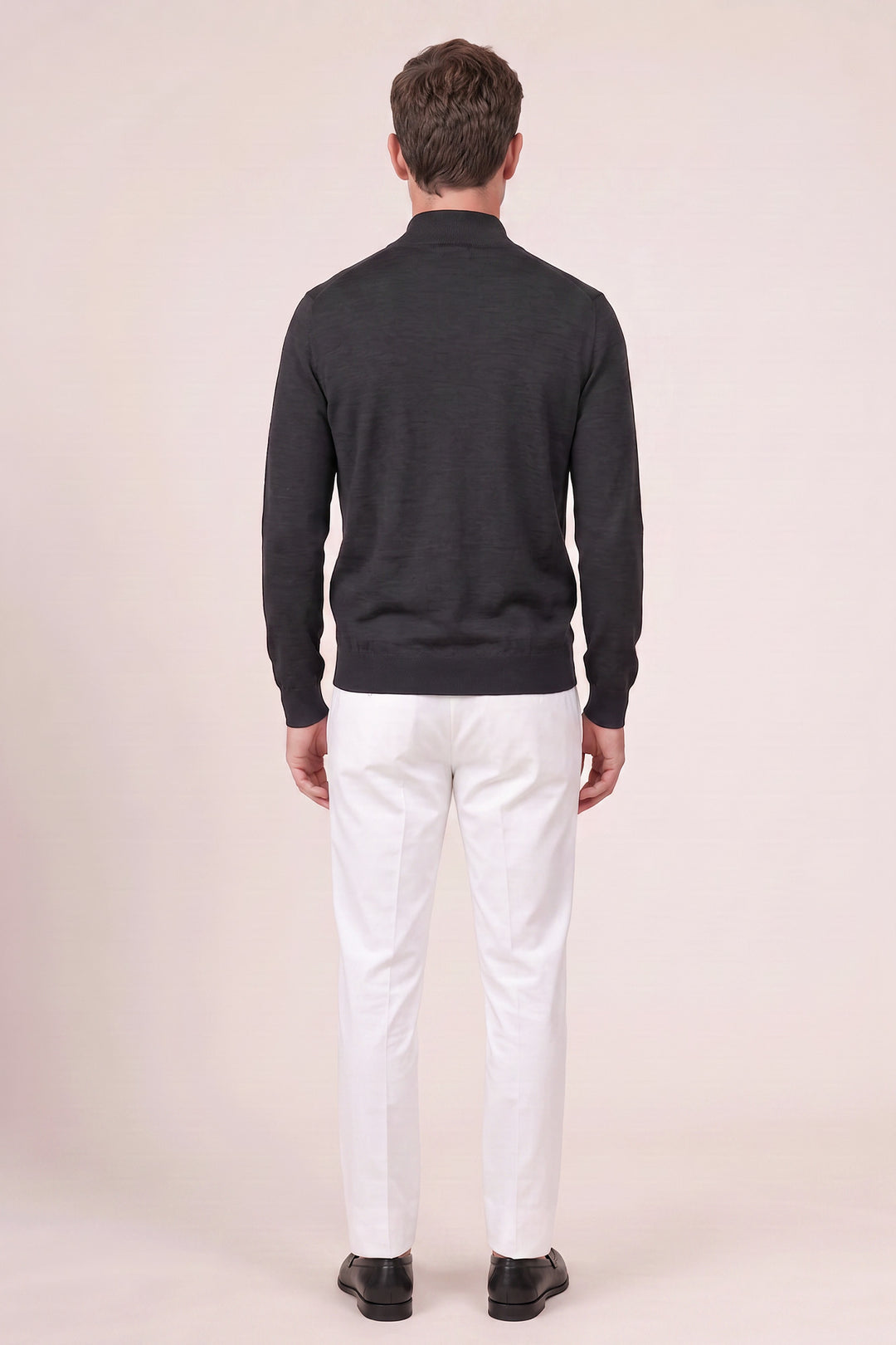 Merino Half Zip Pullover - Zwart