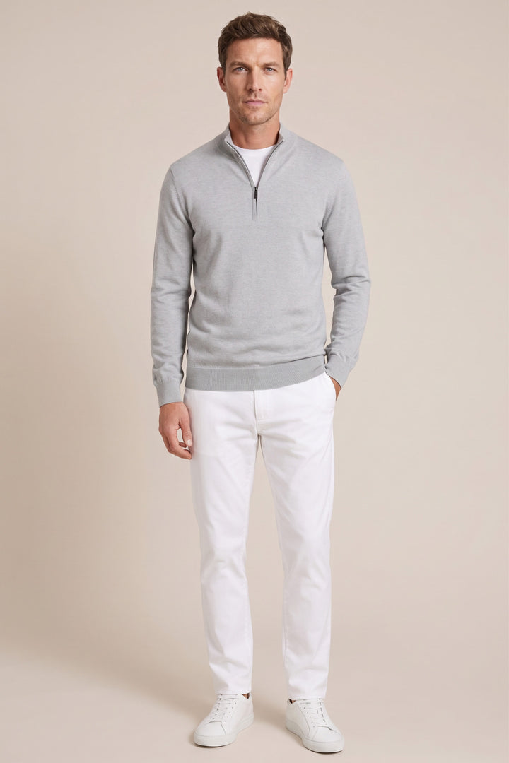 Merino Half Zip Pullover - Grijs
