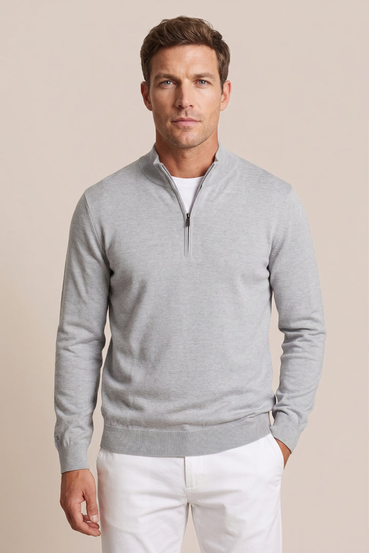 Merino Half Zip Pullover - Grijs