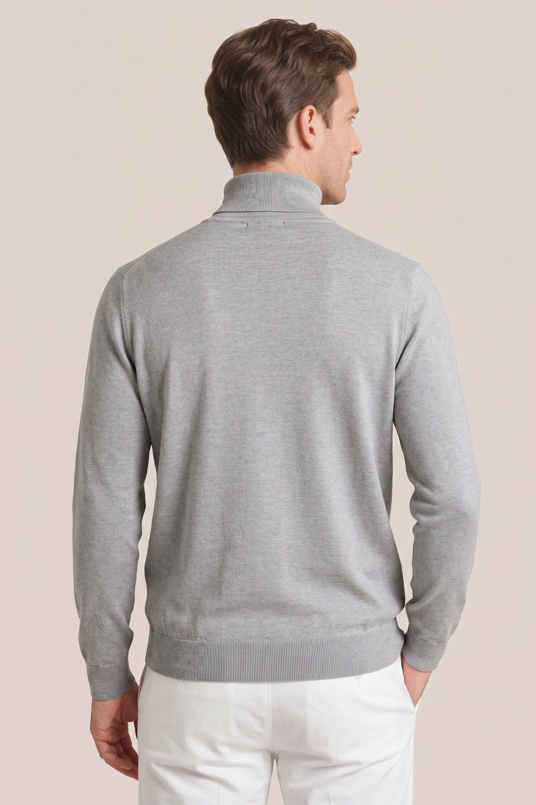 Merino High Neck Pullover - Grijs