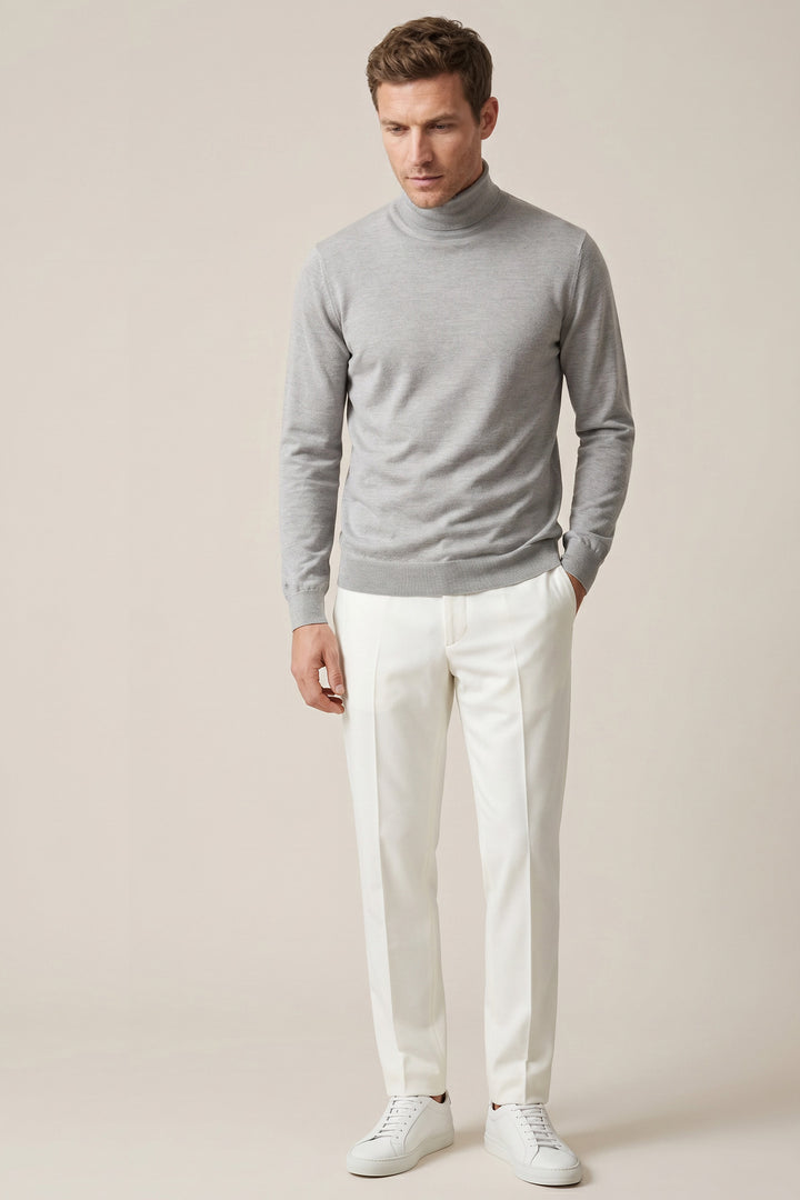 Merino High Neck Pullover - Grijs