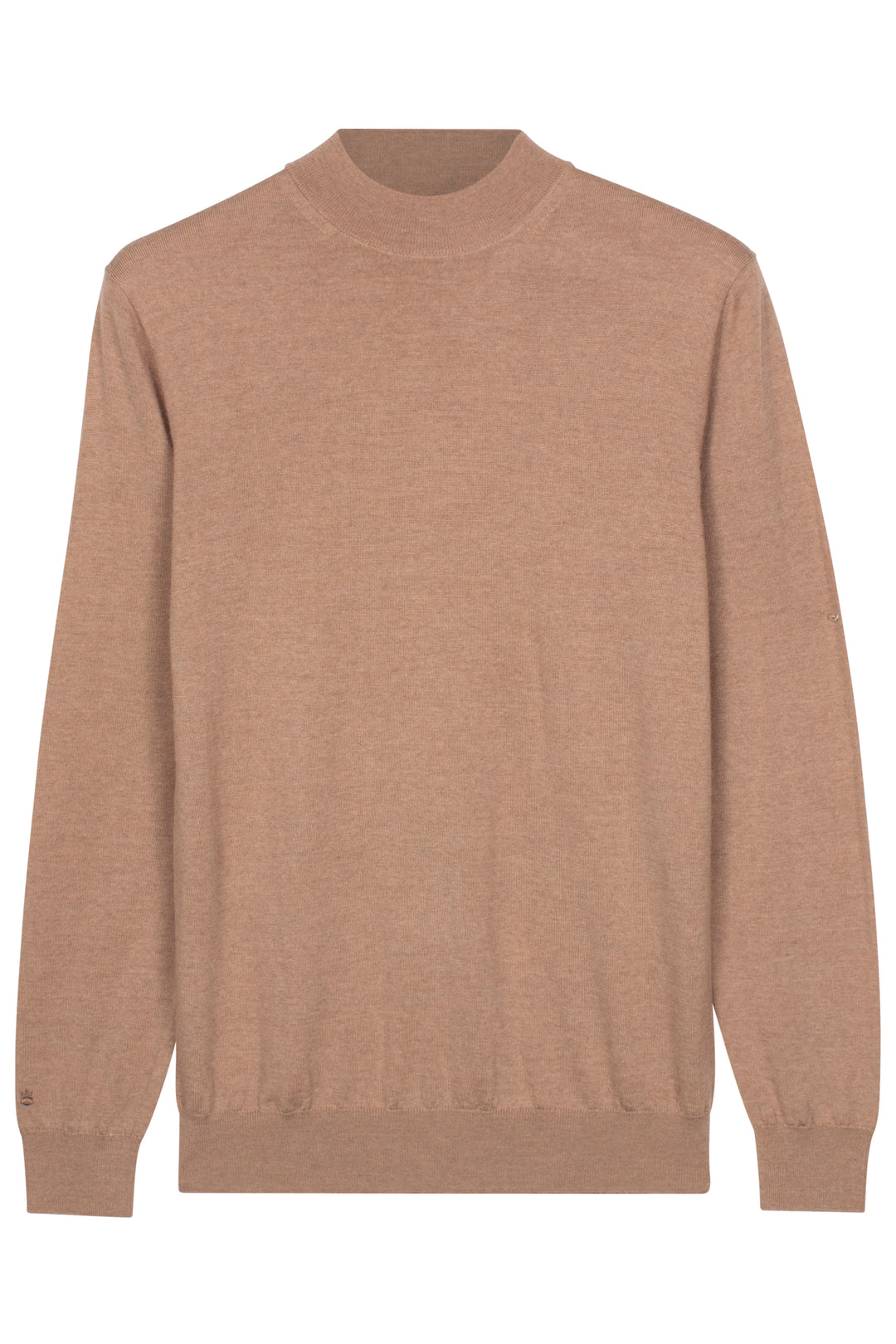 Merino Mock Neck Pullover - Beige