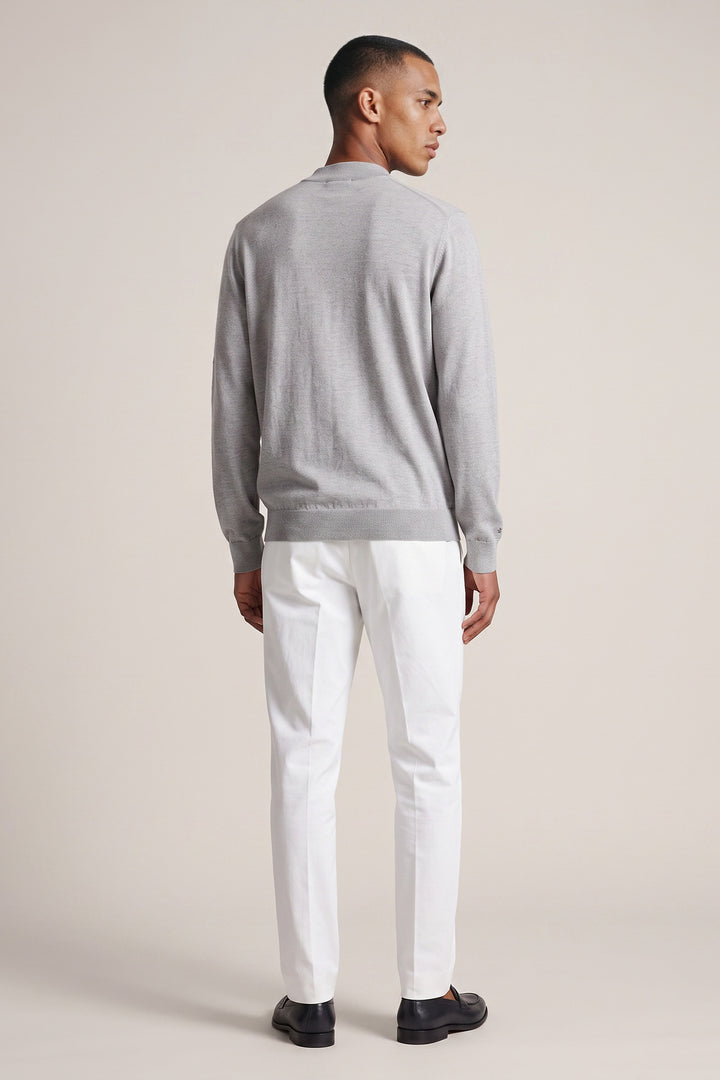 Merino Mock Neck Pullover - Grijs