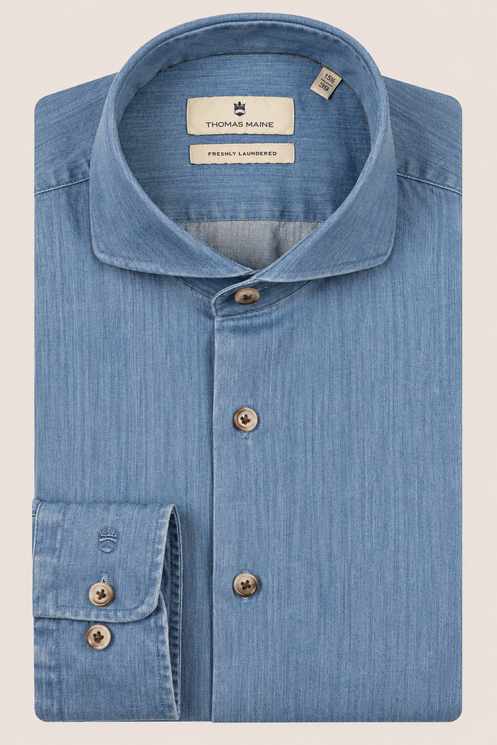 Denimlook overhemd - Blauw