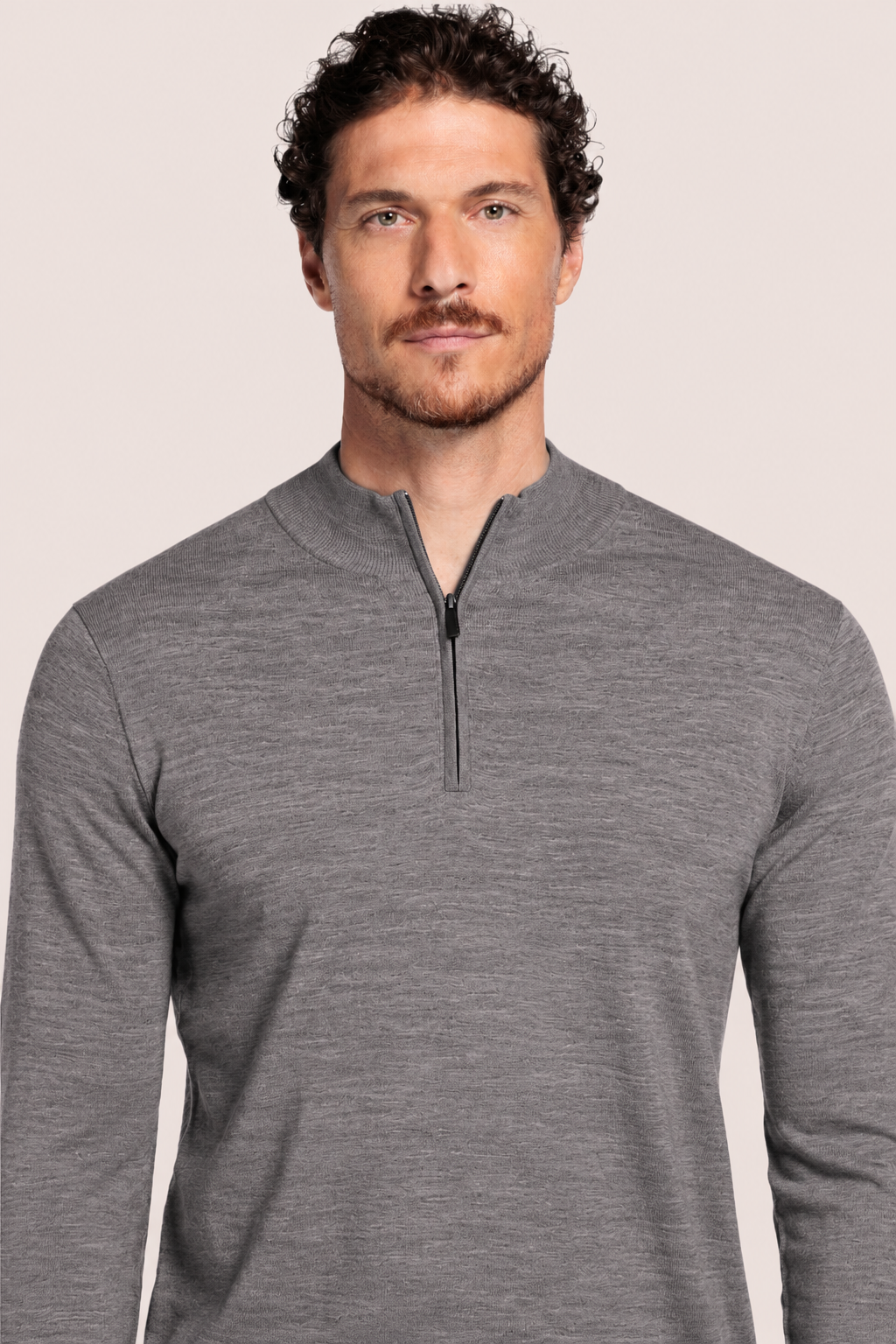 Half-zip Merino Pullover - Grijs