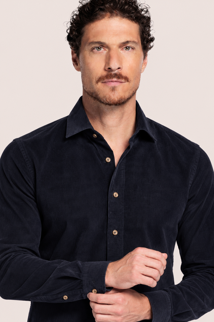 Corduroy Overhemd - Navy