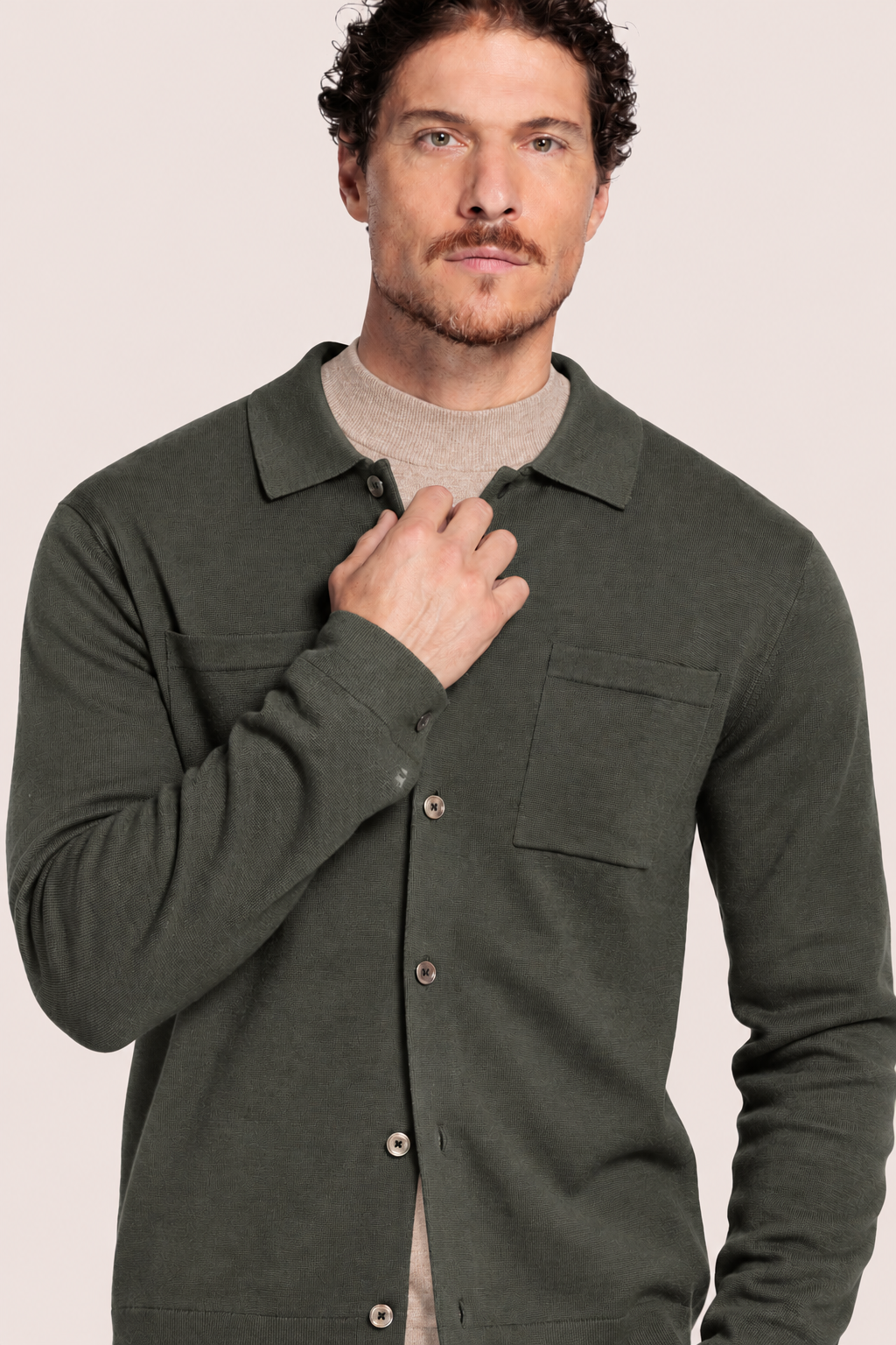 Gebreid Vest met knoopsluiting - Groen